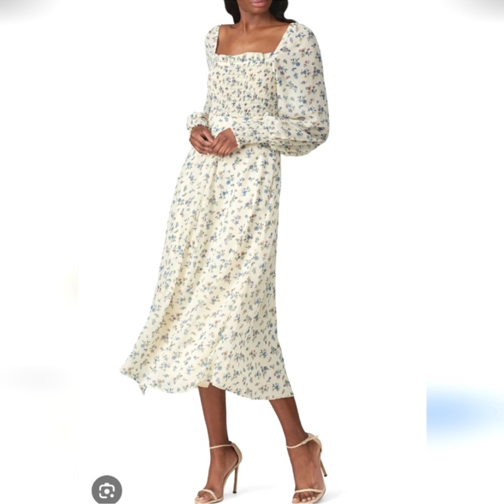 Floral Print Long Sleeve Dress USA xs